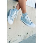 See For Yourself High-Top Canvas Sneakers (Denim Leopard)