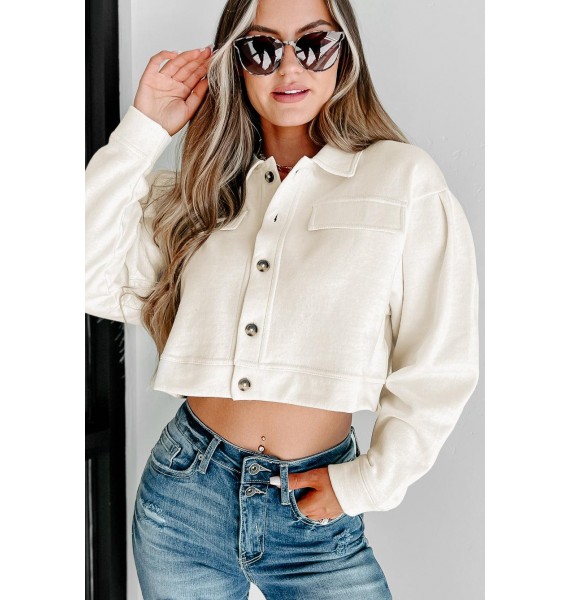 Give It A Whirl Cropped Jacket ( Whip Cream)