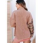 Asheville Adventures Plaid/Corduroy Contrast Shacket (Mauve Multi)