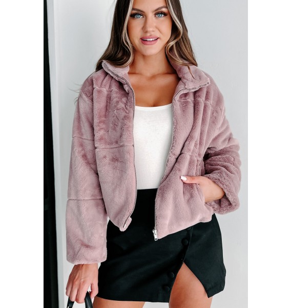 Perception Is Everything Faux Fur Jacket (Mauve)