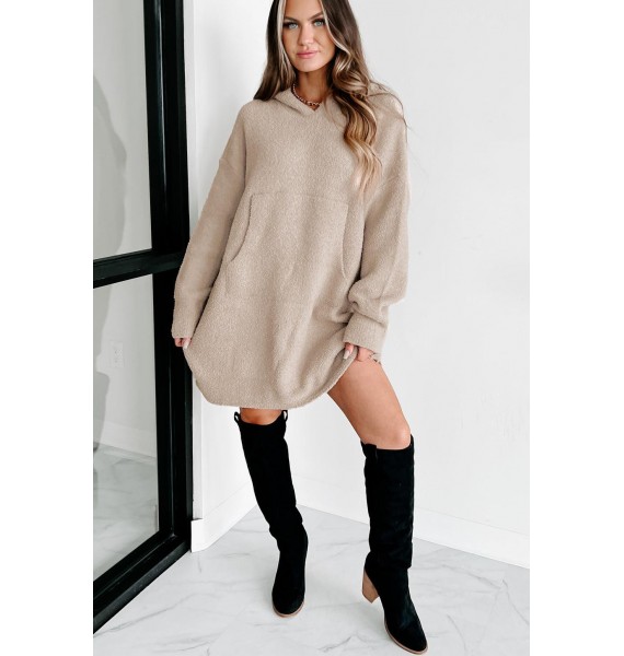 My Only Comfort Plush Knit Blanket Hoodie (Beige)