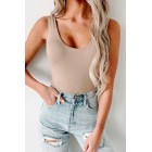 Erin NanaMacs Original Sleeveless V-Neck Bodysuit (Taupe)