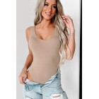 Erin NanaMacs Original Sleeveless V-Neck Bodysuit (Taupe)