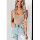 Erin NanaMacs Original Sleeveless V-Neck Bodysuit (Taupe)