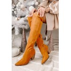 Arisa Faux Suede Over The Knee Boots (Camel)