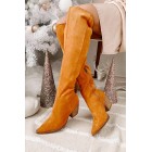 Arisa Faux Suede Over The Knee Boots (Camel)