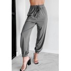 Coffee Runs Crop Tank & Joggers Two-Piece Set (Dark Grey)