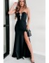 Marvelous Charm Rhinestone Detailed Maxi Dress (Black)