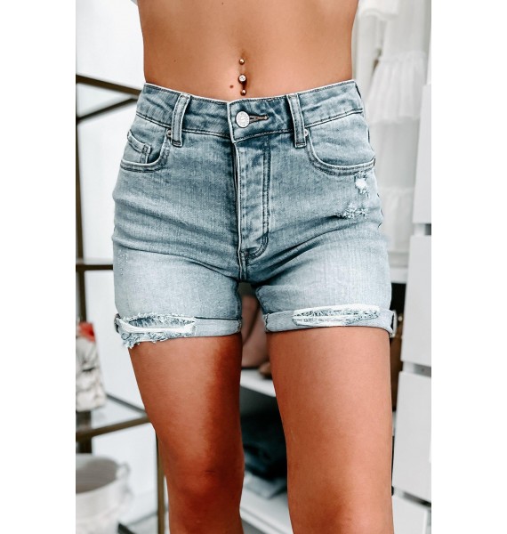 Taking The Backroads Mid-Rise Distressed Special A Shorts (Medium)