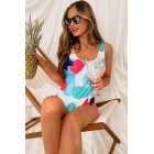 Raised On Sunshine Scoop Back Printed One-Piece Swimsuit (Multi)