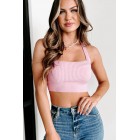 Brand  Chapter Criss-Cross Back Knit Crop Top (Pink)