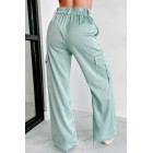 Always Around Satin Cargo Pants (Seafoam)