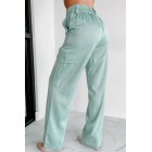 Always Around Satin Cargo Pants (Seafoam)