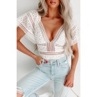 Surely Sweet Floral Short Sleeve Bodysuit (White)