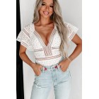 Surely Sweet Floral Short Sleeve Bodysuit (White)