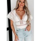 Surely Sweet Floral Short Sleeve Bodysuit (White)