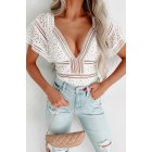 Surely Sweet Floral Short Sleeve Bodysuit (White)