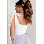 Blinded By Hope Tie-Shoulder Bodysuit (White)