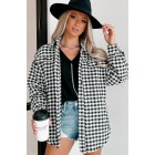 Wondrous Feeling Houndstooth Shacket (Black)