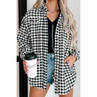 Wondrous Feeling Houndstooth Shacket (Black)