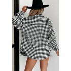 Wondrous Feeling Houndstooth Shacket (Black)