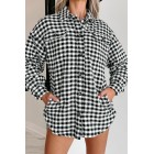 Wondrous Feeling Houndstooth Shacket (Black)