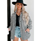 Wondrous Feeling Houndstooth Shacket (Black)