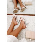 Pretty In Prague Knotted Floral Heels (White Multi)