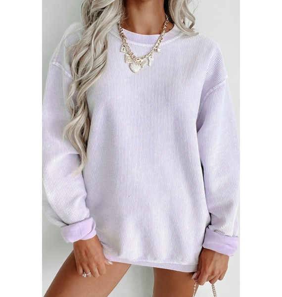 Corded Crewneck Sweatshirt (Lilac)