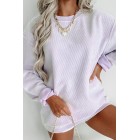 Corded Crewneck Sweatshirt (Lilac)