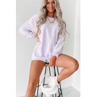 Corded Crewneck Sweatshirt (Lilac)