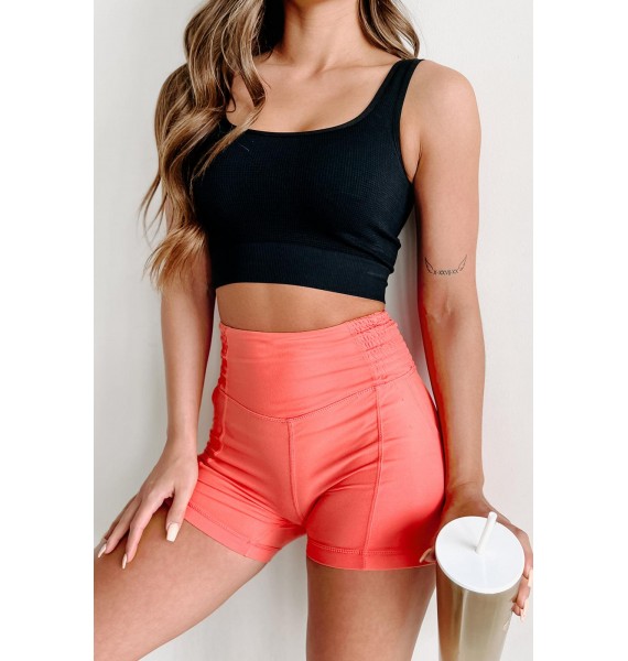 Aiming For Comfort Waffle Crop Tank (Black)