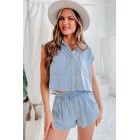 Clear Your Thoughts Two-Piece Short Set (Blue)