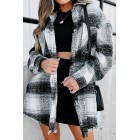 Feverish For Fall Long Plaid Shacket (Black)