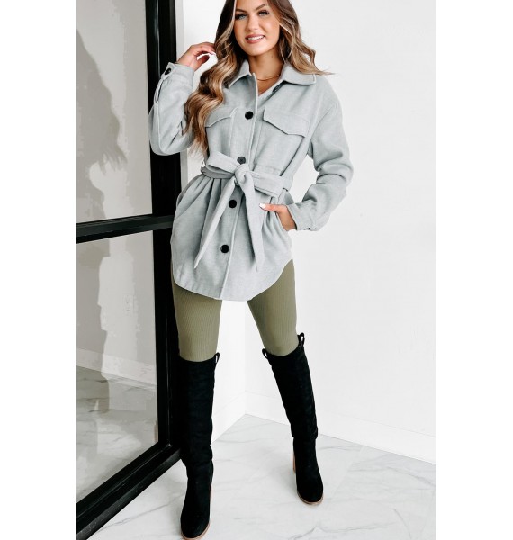 City Stroll Button Front Coat (Heather Grey)