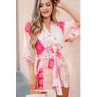 Gathering Thoughts Kimono Sleeve Romper (Fuchsia)