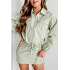 Feeling No Pressure Two Piece Skirt Set (Sage)