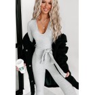 Don't Worry About Me Ribbed Jumpsuit (Grey)