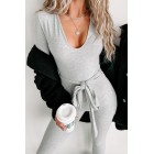 Don't Worry About Me Ribbed Jumpsuit (Grey)