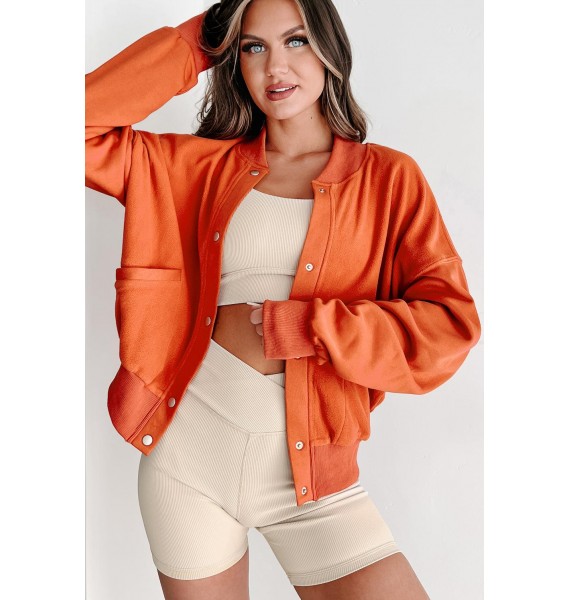 I'll Wait For You Button Snap Jacket (Terracotta)