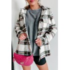 Autumn Wishes Hooded Plaid Shacket (Cream Rust)