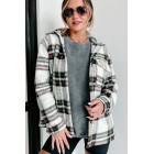 Autumn Wishes Hooded Plaid Shacket (Cream Rust)