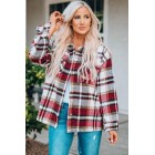 Autumn Ease Plaid Button Front Shirt Jacket with Breast Pockets (Multiple Color Options)