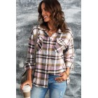 Autumn Ease Plaid Button Front Shirt Jacket with Breast Pockets (Multiple Color Options)