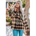 Autumn Ease Plaid Button Front Shirt Jacket with Breast Pockets (Multiple Color Options)