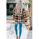 Autumn Ease Plaid Button Front Shirt Jacket with Breast Pockets (Multiple Color Options)