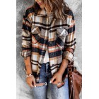 Autumn Ease Plaid Button Front Shirt Jacket with Breast Pockets (Multiple Color Options)