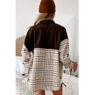 Forecasting Fall Colorblock Plaid Shacket (Taupe/Brown)