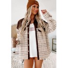 Forecasting Fall Colorblock Plaid Shacket (Taupe/Brown)