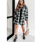 Gaining Momentum Plaid Shacket (Black)